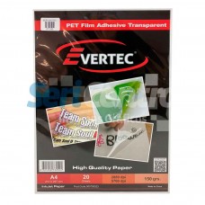 Film Pet Evertec Adhesivo Transparente 150g x 20 hojas