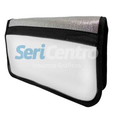 Cartuchera Desplegable Plata Glitter