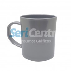 Taza plástica plateada